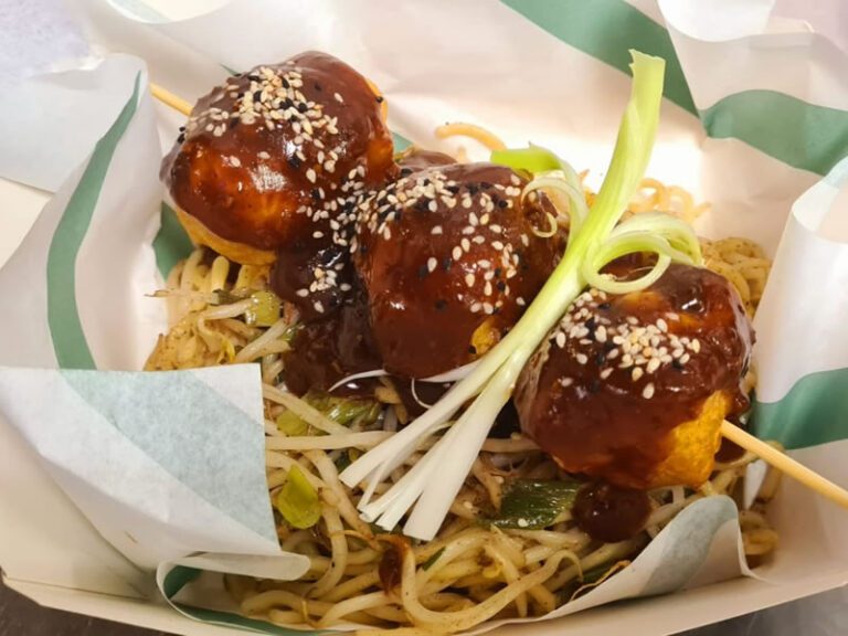 Battered Chicken Balls in Hoi Sin